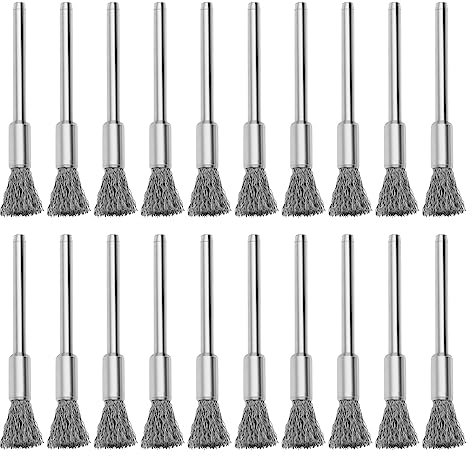 Create idea 20Pcs Wire Brush Cleaning Brush Tool Stainless Steel Wire Brush Drill End Accessories for Polishing Welding Slag Removal Burr Grinding