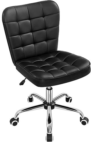 Yaheetech Chaise de Bureau à roulettes Chaise d'Ordinateur en Similicuir avec Assise Réglable et Siège Dossier Rembourrés 84 cm de Hauteur Noir