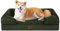 EHEYCIGA Orthopädisches Hundebett Grosse Hunde, 91x68x15cm, Memory Foam Hundekorb Mittelgroße Hunde, Waschbar Hundesofa Wasserdicht rutschfest, Hundecouch mit Hohem Rand, Dunkel Grün