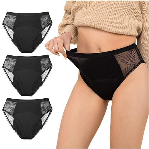 ZENAPHYR Perioden Unterwäsche 3-Tier - S - Saugfähige Menstruationsunterwäsche mit Bio-Baumwolle - Hygienische, waschbare Periodenunterschwäsche