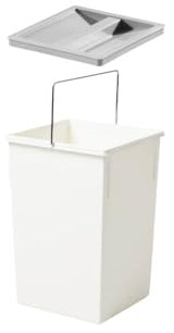 Hailo Inneneimer 1045119 | Abfalleimer 15 Liter mit Deckel | in den Maßen 220 x 230 x 350 mm | Weiß