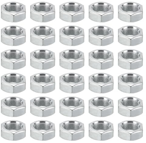 PATIKIL M12x1.0 Acciaio Dadi Esagonali 50pz Metrico Filettatura Dadi Viti Bullone Dispositivi Fissaggio Hardware Finitura Zincata per Lampade Macchinari Manutenzione 7mm Altezza
