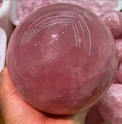 VEKETE 30-150mm Diameter Natural Pink Rose Crystal Ball Wind Water Balloon,30-40mm