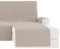 GAMUSI Sofabezug für Chaiselongue, 240 cm, Eckteil rechts (bis 270 cm breit), gesteppt, einfarbig, Baumwolle, atmungsaktiv, Leinenfarben