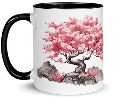 Mug Japon Geisha Samourai Fleurs Cerisier Sakura Montagne Fuji Pagode Paysage Nature Art Tasse Voyage Culture Japonaise Céramique Geek (Geisha)