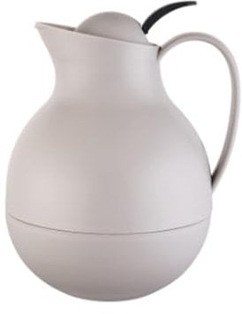 Michelino 1 Liter Isolierkanne Alythia Thermokanne Isolierflasche Kaffeekanne Teekanne (Beige)