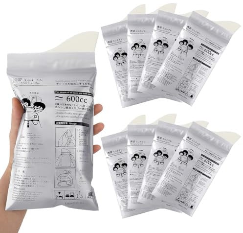 Grevosea Disposable Urine Bags, 8 Pack Camping Pee Bags, Travel Urinal Bag 600ML Emergency Urine Bag for Men/Women/Kids Vomit Bag Emergency Toilet Road Trip/Camping Essentials for Outdoor Travel