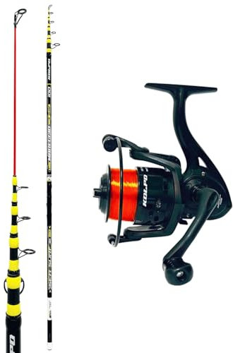kolpo super kit da pesca economico surfcasting da mare per la pesca di orate spigole con canna potente in carbonio mulinello da pesca e filo