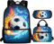 Showudesigns Mochila para niños con lonchera para niñas de 8 a 10, 10 a 12 años, juego de estuche 3 en 1, Balón de fútbol acuático y llam, Talla única, Mochilas de día