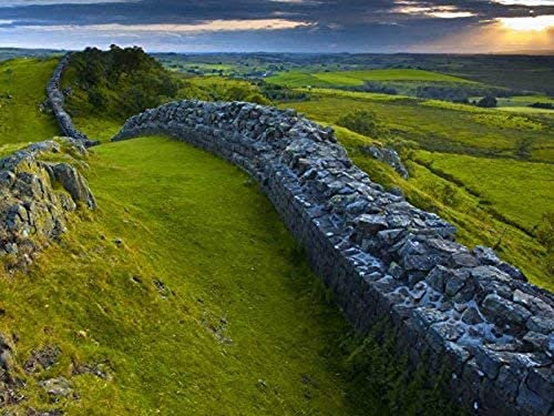 IGHSNZUH 1000 Piece Wooden Jigsaw Puzzle Hadrians Wall, Northumberland, England. Large Puzzle Game for Adults and Teenagers