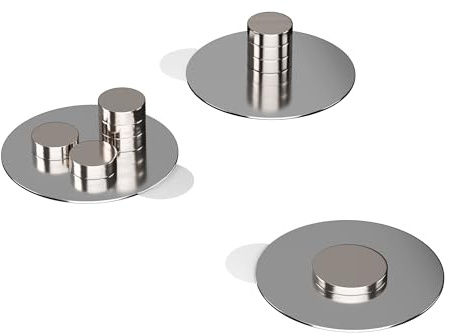 KLEBASTO Metallplättchen selbstklebend | Metallplatte für Magnete | Befestigung für Tonie Figuren | Magnet Handy | dünner Haftuntergrund (20, ⌀ 21mm)
