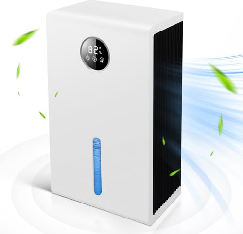 Dehumidifiers for Home, Portable Small Dehumidifier for Bedroom Damp with 2.8L Water Tank, LED Light, Quiet & Energy Efficient Dehumidifier for Wardrobe Bathroom Office, Drying Clothes, Auto Shut Off
