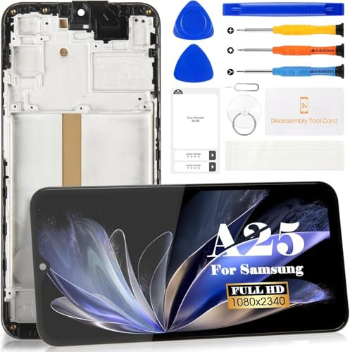 Incell Écran LCD de rechange avec cadre pour Samsung Galaxy A25 4G/5G SM-A256E SM-A256U Noir
