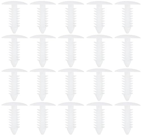 LT Easiyl 20PCS Bumper Plugs Front License Plate Holes Cover Clips 18.2x20x5.5mm Bumper Shield Retainer Bumper Hole Cover Caps Suitable for 6-7mm Holes White