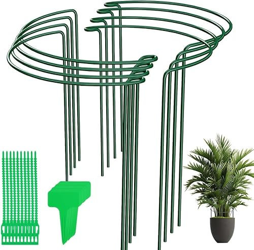 8 Stück Pflanzenstütze Staudenhalter, 25x40cm Rankhilfe Zimmerpflanzen, Montierte Halbrunde Garten Pflanzenhalter, Blumenstütze Pflanzenstütze für Topfpflanzen, Gemüse, Rose