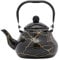 2 L Emaille Teekanne Vintage Teekessel Schwarz Wasserkessel Birnenförmig Tee Kaffeekanne Geeignet für Induktions- Gas- Elektro- und Keramiköfen usw