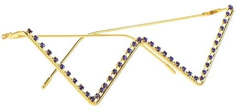 Holibanna Elegantes Punk Brillengestell mit Goldfarbenen Strasssteinen Dekorative Brillengestellstütze für Frauen Modisches Accessoire für Party und Festival