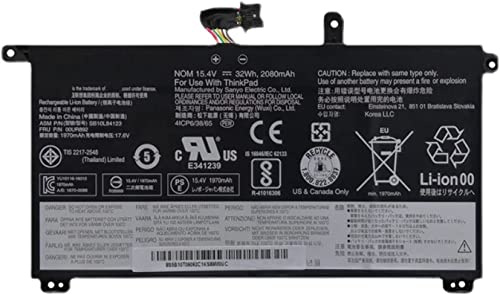 15,4 V, 32 Wh, 2080 mAh, 4 Zellen. 00UR892 Laptop-Akku, kompatibel mit Lenovo ThinkPad T570 T580 P51S P52S Series