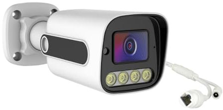 5MP PoE CCTV Camera, Full Colour 3K Super HD, 2.8mm Wide Angle Lens, Colour Night Vision, IP66 Weatherproof for Outdoor Indoor CCTV Surveillance System