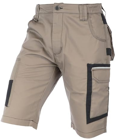 ELIWORX Arbeitsshorts Herren – Kurze Arbeitshose mit Stretch & Werkzeugtaschen – für Handwerk, Heimwerker & BAU – Kurze Herrenshorts für Sommer & Werkstatt – robust & bequem - Beige - 60