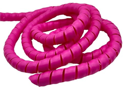 Styire 1 Meter Spiral Cable Sleeve Flexible Wire Protection Tubing Cable Management Wiring Harnesses Guard Cover(Pink,ID 10mm)