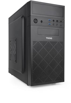 TOOQ TQC-4701-SP – Mini-Gehäuse ISOBOX Ultra, ATX-Netzteil mit 500 W, 2 × USB-A 3.0, 1 × USB-A 2.0, 1 × USB-C, HD-Audio, Mikrofon