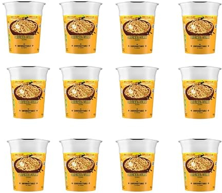 Original Curry Noodle Snack Pot 90g, Pack of 12 | Ready in 4 Minutes, No Artificial Colours, No Preservatives, Quick & Filling, Classic Noodles