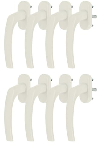 8 x Alu Fenstergriff in Creme RAL 9001 - Stiftlänge 30mm