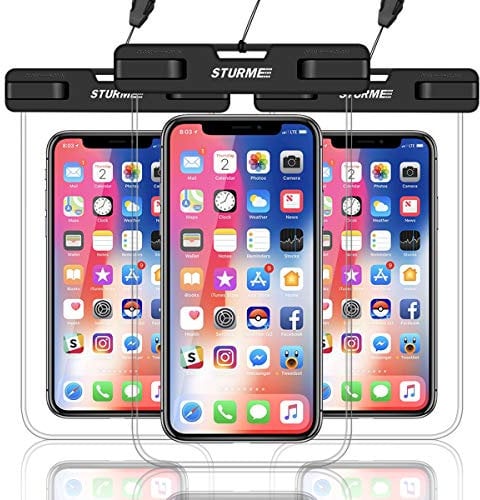 Sturme wasserdichte Schutzhülle für iPhone X Xs 6 6S 7 8 Plus 5 5S 5C Galaxy S8 S7 S6 S5 S4 Note 5 4 3 Google Pixel HTC LG Sony Moto Geräte bis 15,2 cm (3 Stück) Schwarz