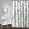 Lush Decor Harbor Life Duschvorhang, 182,9 x 182,9 cm (B x L), Blau & Taupe – Stoff-Duschvorhang – Küstendekor – Ozean-Badezimmervorhang – Strandhaus
