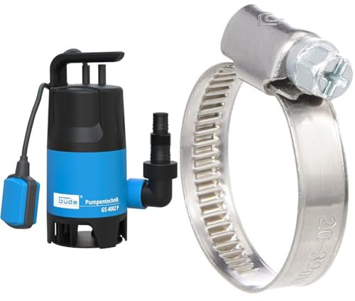 Güde Schmutzwassertauchpumpe GS4002P mit var.Schwimmerschalter, 94630,Schwarz, Blau & Cornat Schlauch-Schellen 1 Zoll, 20-32 mm, T308303