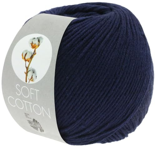 LANA GROSSA Soft Cotton | Weiches Baumwollgarn mit modernem Mikrofaseranteil | Handstrickgarn aus 70% Baumwolle & 30% Polyacryl | 50g Wolle zum Stricken & Häkeln | 140m Garn FB17