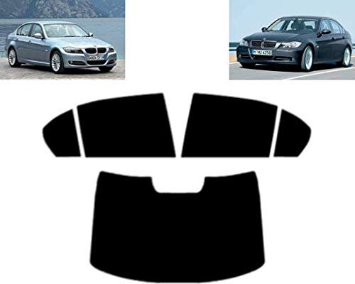 Passgenaue Tönungsfolie für 3er E90 4-Türen Limousine 2005-2012 Heck/Seitenscheiben (20% Schwarz)