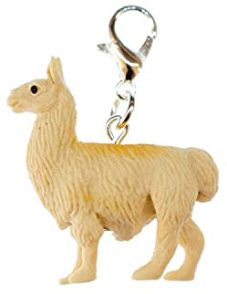 Miniblings Lama Alpaka Charm Kamel Südamerika Peru Gummi - Handmade Modeschmuck I Kettenanhänger versilbert - Bettelanhänger Bettelarmband - Anhänger für Armband