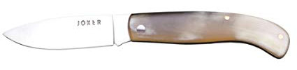 Joker Piston Klappmesser NA77 mit Stier Horn Griff und 7 cm rostfreier Klinge, Werkzeug für Fischerei, Jagd, Camping und Trekking
