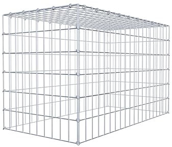 GABIONA Gabion de culture type 3 carré, maillage 5 x 10 cm, profondeur 50 cm, gabion 100 x 60 x 50 cm (L x H x P), anneau en C