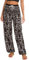 EXCHIC Damen Sommer Elastische Taille Boho Haram Hose Beilaufig Strand Hippie Hose Yoga mit Taschen (L, 21)