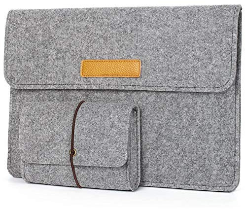 KARYLAX Felt Bag with Pouch (M-Grey) for Acer TravelMate P4 14 Inch Laptop, grey