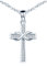 MicLee Necklace pendant for women, 925 sterling silver necklace, Cross necklace pendant, with infinity symbol, Inlaid zircon, women's girl's jewelry, silver