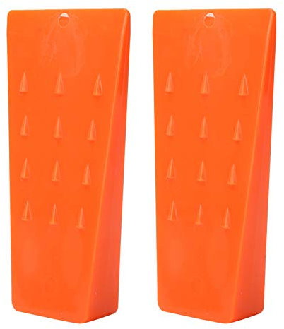 2Pcs Spiked Felling Wedges for Tree Cutting, Portable Plastic Felled Spiked Wedges Wood Splitting Wedges Chainsaw Accessories Logging Tools for Forestry and Logging 5.6X2.8X1.0In