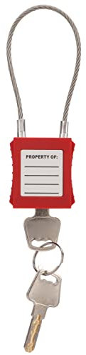 Lockout Tagout Safety Padlock, 85mm Shackle Steel Cable Locks with 2 Key for Lock Out Tag Out Stations, Multi Color Optional(Red)