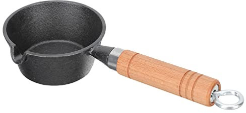 YARNOW Mini Cast Iron Skillet Small Oil Heating Pan with Long Handle for Easy Pouring Ergonomic Design for Cooking Camping and Hiking Lightweight and Compact Kitchen Essential