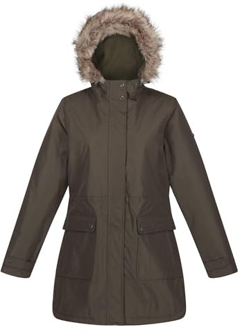 Regatta Womens Sabinka Fur Trim Parka Jacket - Dark Khaki - 10