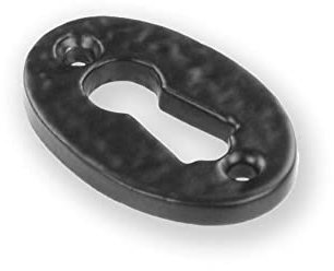 Antique Black Cast Iron Escutcheon Plates Keyhole Cover Key Hole Door Lock Accessories (Oval Open Escutcheon)