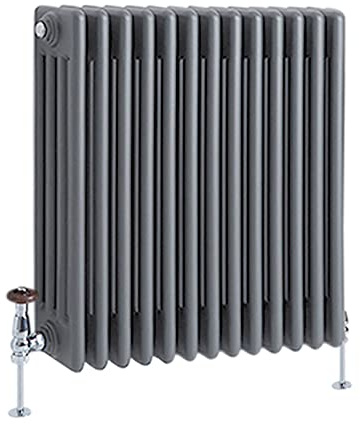 MILANO Anthracite Cast Iron Style Horizontal 4 Column Radiator 600 x 605mm