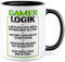 Geschenk Tasse Zocker, Gamer Logik Kaffeetasse für Computerspieler Kaffee-Becher Geschenkidee Teetasse mit Spurch lustig zocken Computer-Spiele Nerd Gaming (Weiß/Schwarz)