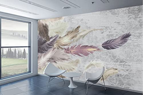 Fototapete 3D Effekt Feder Retro Tapete Vlies Wand Wandbilder Wohnzimmer Schlafzimmer Tapeten Wanddeko 400x280cm