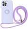 Emlivi Handykette Hülle für iPhone XS Max Necklace Handyhülle mit 360 Grad Ring Halter Nylon Schultergurt Silikon TPU Cover mit Kordel zum Umhängen Schutzhülle Case für iPhone XS Max, Lavendel