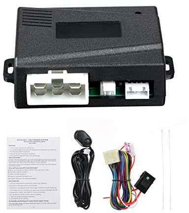 Shkalacar Automatischer Scheinwerfer Sensor, Auto Lichtsensorsystem mit Netzschalter, Fern- und Abblendlichtumschaltung, Automatische Steuerung der Lichter durch Lichtsensor für 12V Autos