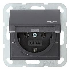 GIRA 445428 SCHUKO Steckdose mit Klappdeckel System 55 Anthrazit